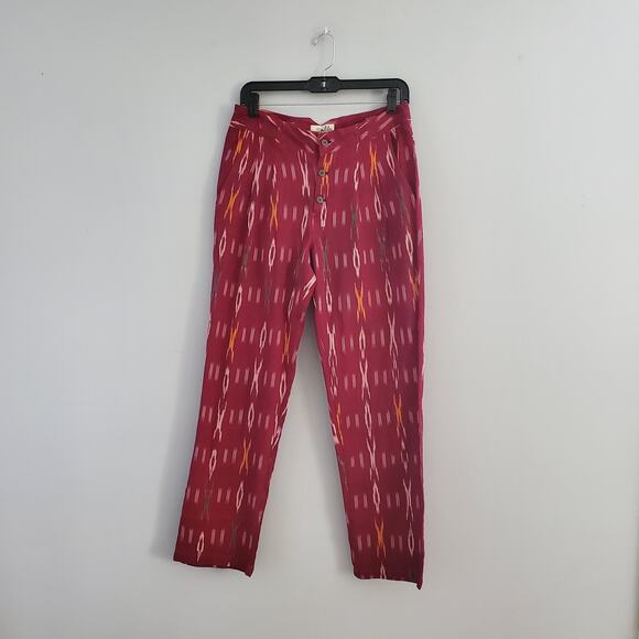 Lila Red Lightweight Tribal Print Pants S - Picture 1 of 8